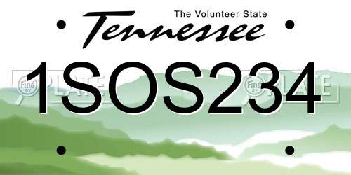1SOS234 Tennessee License Plate