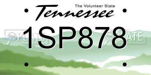 1SP878 Tennessee License Plate