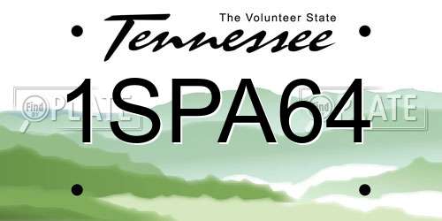 1SPA64 Tennessee License Plate