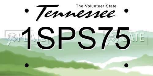 1SPS75 Tennessee License Plate