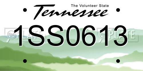 1SS0613 Tennessee License Plate