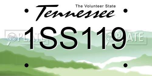 1SS119 Tennessee License Plate