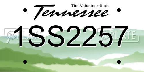 1SS2257 Tennessee License Plate