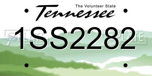 1SS2282 Tennessee License Plate