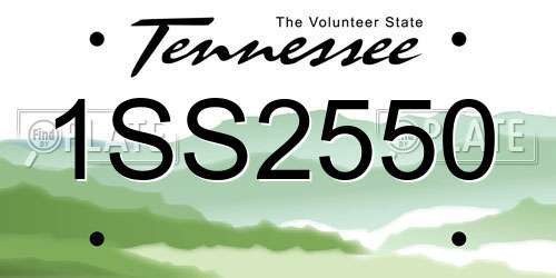 1SS2550 Tennessee License Plate
