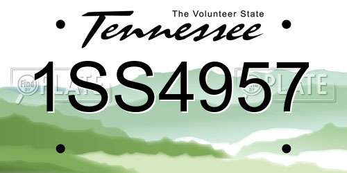 1SS4957 Tennessee License Plate