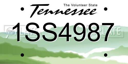 1SS4987 Tennessee License Plate