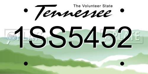 1SS5452 Tennessee License Plate