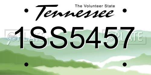 1SS5457 Tennessee License Plate