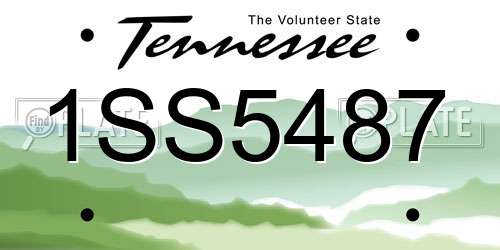 1SS5487 Tennessee License Plate