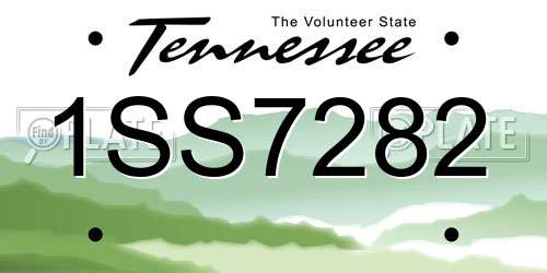 1SS7282 Tennessee License Plate