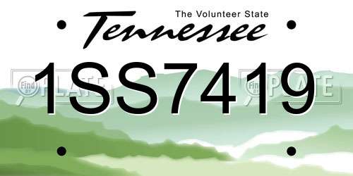 1SS7419 Tennessee License Plate