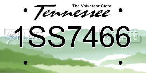 1SS7466 Tennessee License Plate
