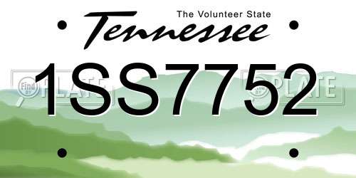 1SS7752 Tennessee License Plate