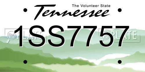 1SS7757 Tennessee License Plate