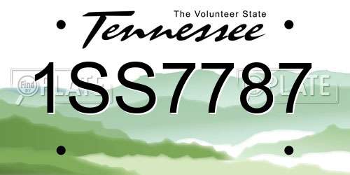 1SS7787 Tennessee License Plate