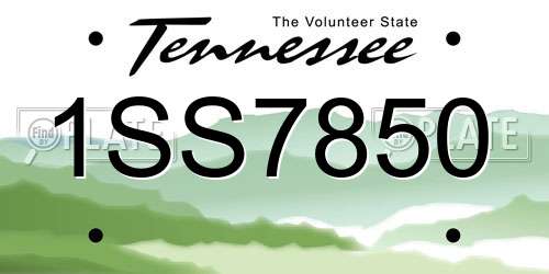 1SS7850 Tennessee License Plate