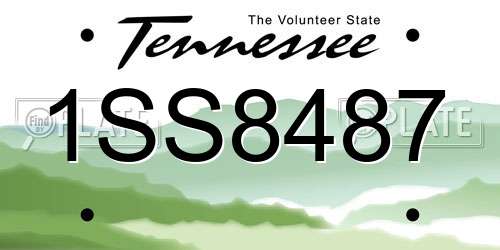 1SS8487 Tennessee License Plate