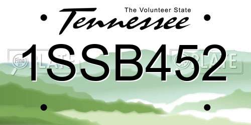 1SSB452 Tennessee License Plate