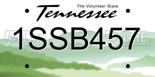 1SSB457 Tennessee License Plate