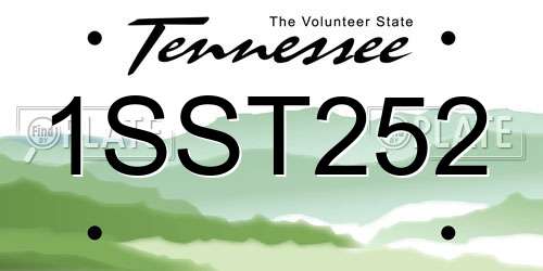 1SST252 Tennessee License Plate