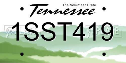 1SST419 Tennessee License Plate