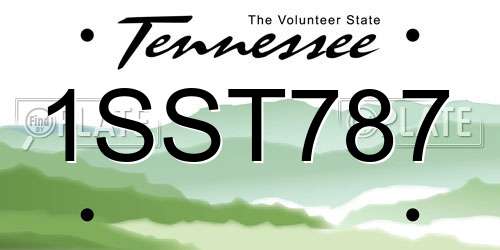 1SST787 Tennessee License Plate