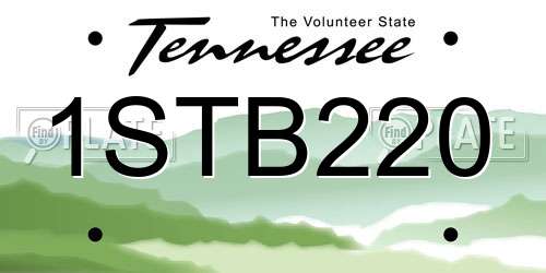1STB220 Tennessee License Plate