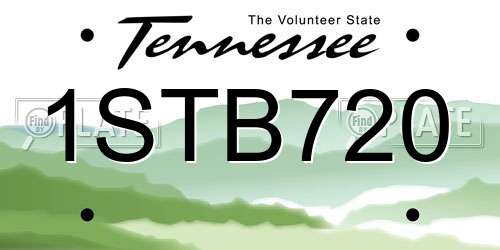 1STB720 Tennessee License Plate