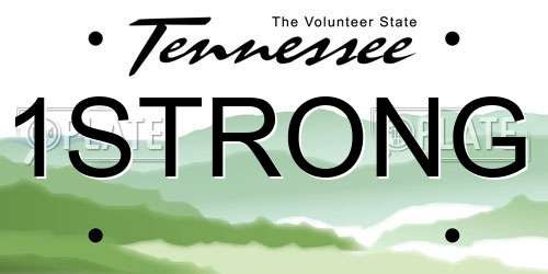 1STRONG Tennessee License Plate