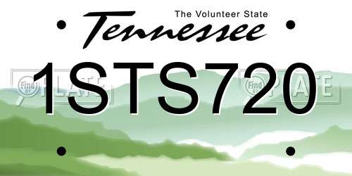 1STS720 Tennessee License Plate