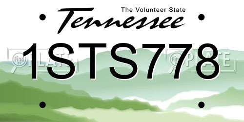 1STS778 Tennessee License Plate