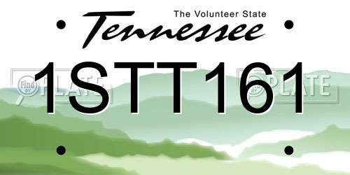 1STT161 Tennessee License Plate