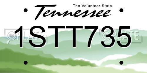 1STT735 Tennessee License Plate