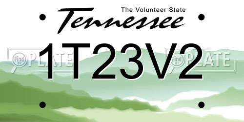 1T23V2 Tennessee License Plate