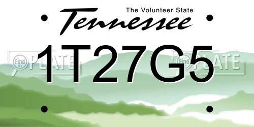 1T27G5 Tennessee License Plate