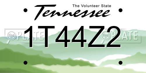 1T44Z2 Tennessee License Plate