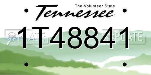1T48841 Tennessee License Plate
