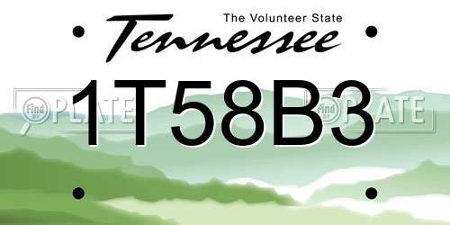 1T58B3 Tennessee License Plate