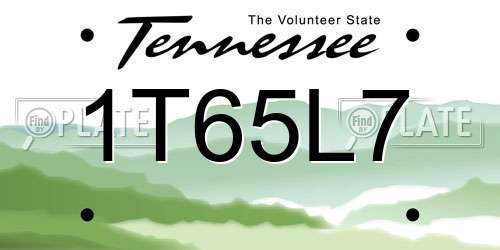 1T65L7 Tennessee License Plate