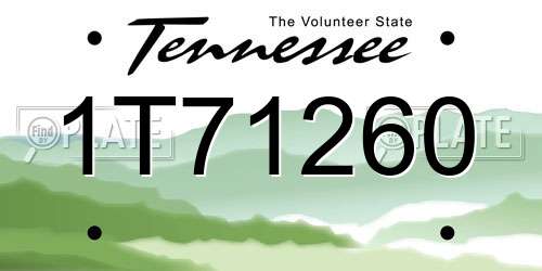 1T71260 Tennessee License Plate
