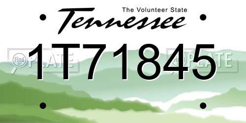 1T71845 Tennessee License Plate