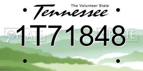 1T71848 Tennessee License Plate