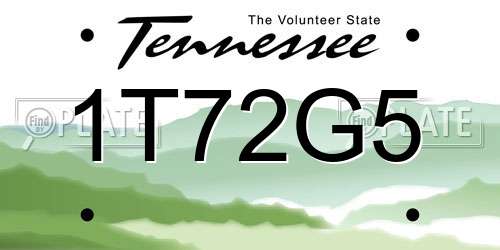 1T72G5 Tennessee License Plate