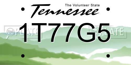 1T77G5 Tennessee License Plate