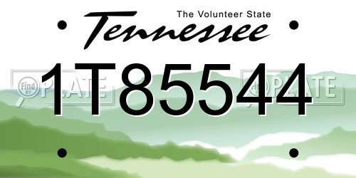 1T85544 Tennessee License Plate