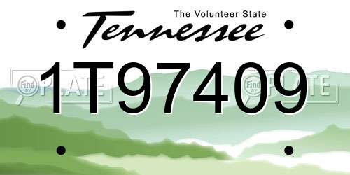 1T97409 Tennessee License Plate