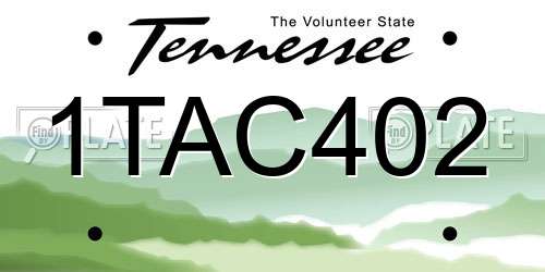 1TAC402 Tennessee License Plate