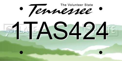 1TAS424 Tennessee License Plate