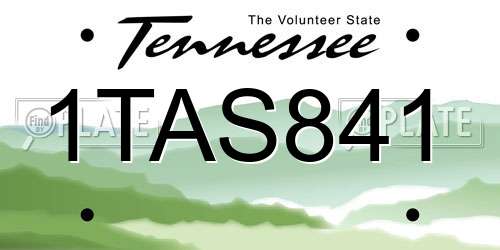 1TAS841 Tennessee License Plate